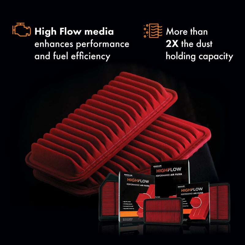 بريميوم جارد فلتر هواء المحرك عالي الأداء، مسبق التزييت، للاستعمال مرة واحدة PA99455X | يناسب 2018-2025 جيب رانجلر، 2020-2025 غلاديتور - Image 3